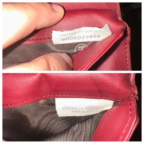 Bottega Veneta Woven Burgundy Classic Leather Wallet - Authentic - Picture 12 of 15